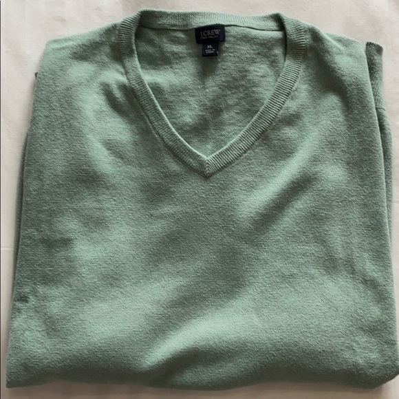 J. Crew Men’s V-neck Sweater Seafoam Green XL - Picture 4 of 5